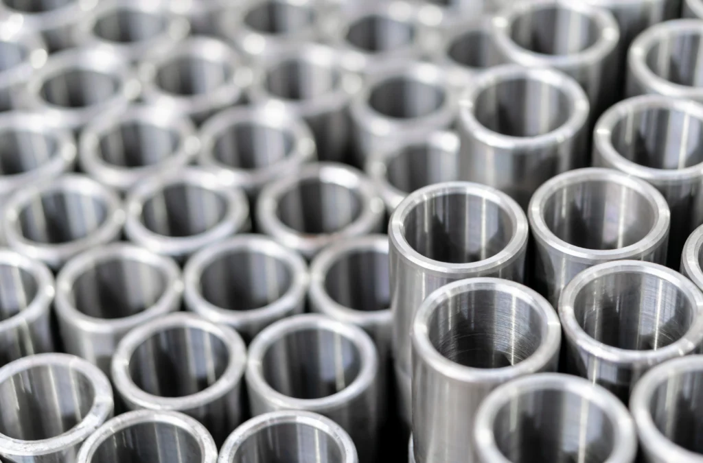 Cylindrical stainless steel pipes